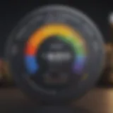 Visual representation of credit score ranges