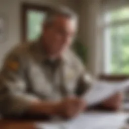 A veteran reviewing loan documents