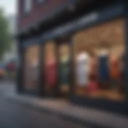 A vibrant storefront displaying a variety of clothing