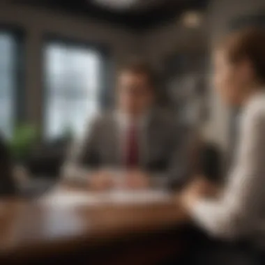 An individual discussing loan options with a financial advisor in a cozy office setting