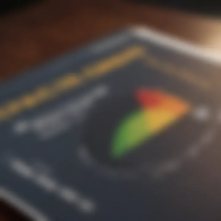 A close-up of a credit score report indicating financial health