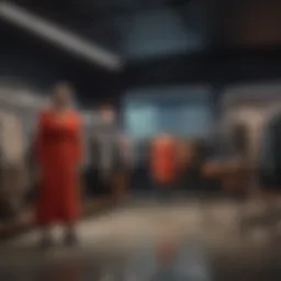 A stylish consignment shop interior showcasing high-end garments